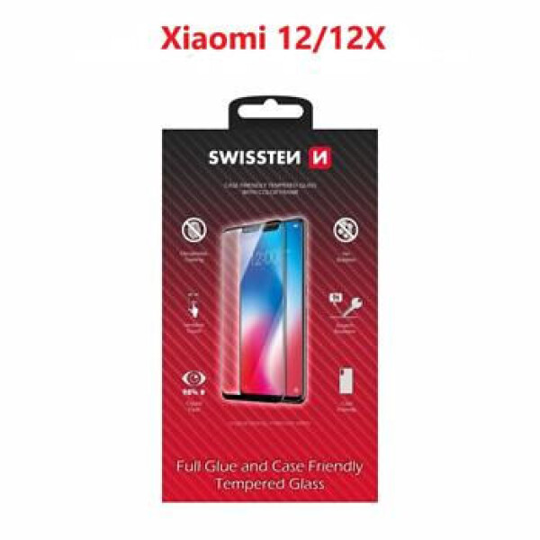 SWISSTEN FULL GLUE COLOR FRAME CASE FRIENDLY sklo pre XIAOMI 12 amp; 12X čierna (54501820)