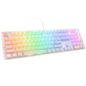 Ducky One 3 Aura Cherry MX-Silent-Red biela / herná klávesnica / podsvietená / mechanická / drôtová USB-C / US (DKON2108ST-SUSPDAWWWWC1)