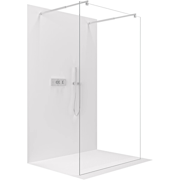 CERANO - Sprchová zástena Walk-in Onyx Duo Ľ/P - 8 mm - okrúhla vzpera - chróm, transparentné sklo - 120x200 CER-8050BD2371