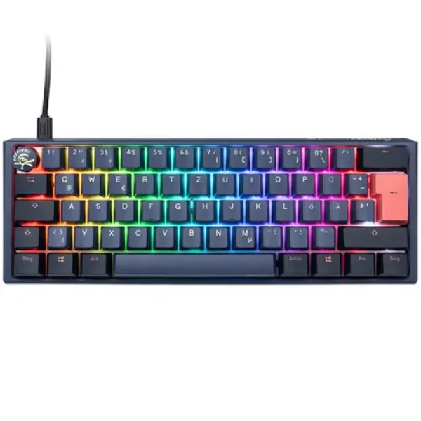 Ducky One 3 Mini Cherry MX-Red modrá / herná klávesnica / podsvietená / mechanická / drôtová USB-C / DE (DKON2161ST-RDEPDCOVVVC2)