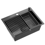 Quadron Quadron - Oceľový drez LUKE 110 WORKSTATION Black s kuchynskou batériou ZLE-09011