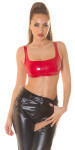 Sexy Koucla Latex Look Crop Top NEONPINK S