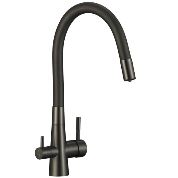 Laveo - Riveco - drezová batéria s elastickým ramenom,, pripojenie k vodnému filtru, grafit BRI_968D