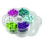 Detoa Drevené perličky v kytičke pastelovej