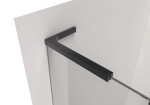 CERANO - Sprchová zástena Walk-in Onyx L-ľavá vzpera - 10 mm + polička / držiak na uteráky - čierna matná, transparentné sklo - 100x200 CER-8050BD73701