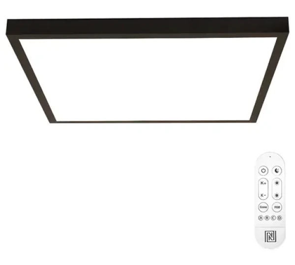 Immax NEO LITE FRAME SMART čierna / Stropné svietidlo / 60×60 cm / IP44 / CCT / TUYA / Wi-Fi (07279L)