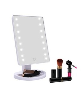 IQtech iMirror kozmetické Make-Up zrkadlo s LED Dot osvetlením / biela (IQ00040)