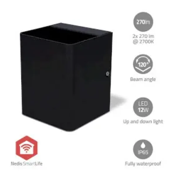 Nedis Vonkajšie svetlo Smartlife / 2 x 270 lm / Zigbee 3.0 / 12 + 4 W / RGB / 2700 K / Android iOS (ZBLOW10RGBW)