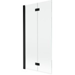 MEXEN - MIST vaňová zástena 90x150 cm 6mm 2-s, čierna, číra, ľavá 8A9-090-002-70-00-L