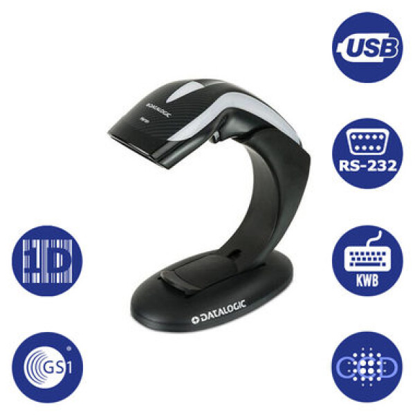 Datalogic Heron HD3130-BK / snímač 1D čiarových kódov / RS-232 / KWB / USB / čierna (HD3130-BK)