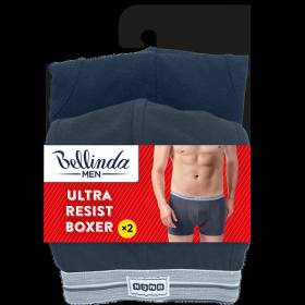 Dvojité balenie bavlnených boxeriek ULTRA RESIST BOXER 2x - BELLINDA - sivá M