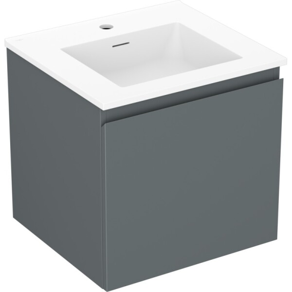 MEXEN/S - Orio kúpeľňová skrinka 50 cm s umývadlom Otis, 1 šuplík, grafit mat/biela mat 91A10-05047-1-BF66-W18M01
