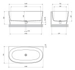 OMNIRES - VALENCIA M+ nástenná vaňa, 158 x 77 cm, biely mat VALENCIASWPBM