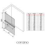 CERANO - Sprchová zástena Walk-in Onyx L-ľavá vzpera + polička/držiak na uteráky - 8 mm - čierna matná, transparentné sklo - 30x200 CER-DY101B-50-235