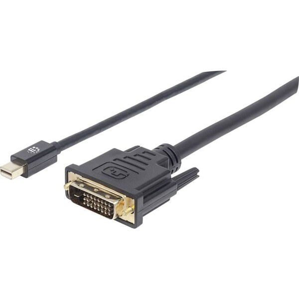 Manhattan Mini-DisplayPort / DVI káblový adaptér Mini DisplayPort konektory, DVI-D 24+1pol. Zástrčka 1.80 m čierna 152150 fóliové tienenie, guľatý, UL; 152150