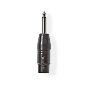 Nedis XLR adaptér čierna / XLR 3-kolíková zástrčka / jack 6.35 mm / poniklované (COTP15940BK)