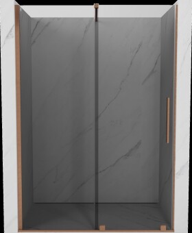 MEXEN/S - Velár posuvné sprchové dvere 150, grafit, meď kartáčovaná 871-150-000-41-65