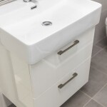 Mereo Leny, kúpeľňová skrinka s keramickým umývadlom 50 cm, biela, nové madlo CN810N