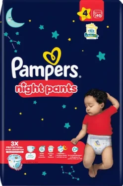 Pampers Night Pants 9-15 kg (40 ks) / Nočné plienkové nohavičky / veľkosť 4 (9-15 kg) (8700216669696)