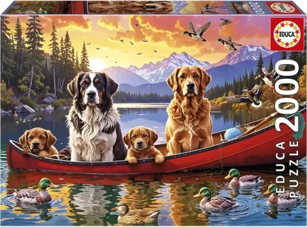 Educa Puzzle Psia rodinka na lodi