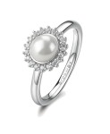 Brosway Strieborný prsteň so zirkónmi a perlou Fancy Infinite White FIW148 52 mm