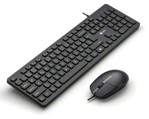 C-tech KBM-105 čierna / Drôtový set klávesnice a myši / CZ/SK / USB / 105 kláves / 1200DPI (KBM-105-BL)