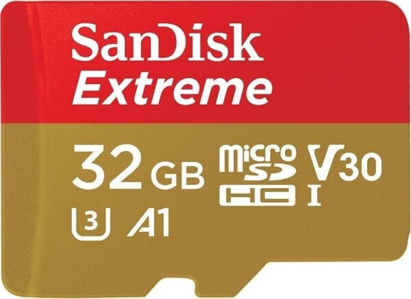 SanDisk Extreme MicroSDHC 32 GB Class 10 UHS-I/U3 A1 V30 (SDSQXAF-032G-GN6AT)