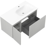 MEXEN/S - Orio kúpeľňová skrinka 90 cm s umývadlom Vela pravá, 1S, 1D, sivá mat/biela mat 91A13-09047-3-BBFF62-W23P01