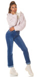 Sexy Highwaist Push up used look flarred Jeans denimblue