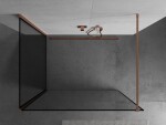 MEXEN/S - Kioto Sprchová zástena WALK-IN 100 x 70, čierny vzor, meď kartáčovaná 800-100-212-65-70-070