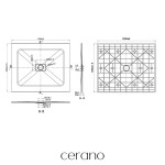 CERANO - Sprchová vanička obdélníková FlexiCut - SMC/minerální kompozit - upravitelná - bílá mátná - 120x100x3 CER-666097