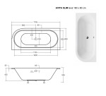 BESCO - Asymetrická vaňa AVITA SLIM - Nožičky k vani - S nožičkami, Rozmer vane - 180 × 80 cm, Spôsob prevedenia - Ľavé VANAVIT180SLIML+OLVPINOZSTELWD