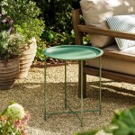 Garden Trading Skladací zahradný stolík Thistle Green Ø 46 cm