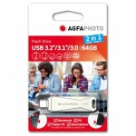 AGFAPHOTO USB 3.0 64GB strieborná / Flash Disk / USB-C 3.0 (10543N)