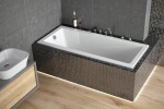 BESCO - Obdĺžniková vaňa MODERN SLIM - Nožičky k vani - Bez nožičiek, Rozmer vane - 150 × 70 cm VANMOD15SLIM