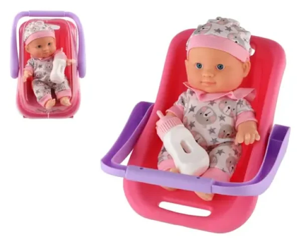 TEDDIES Bábika bábätko v nosidle s fľaštičkou