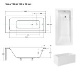 BESCO - Obdĺžniková vaňa TALIA - Nožičky k vani - S nožičkami, Rozmer vane - 120 × 70 cm VANTAL12+OLVPINOZ