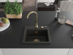 MEXEN/S MEXEN/S - Milo granitový drez 1 435 x 410 mm, čierna/zlatý metalik, + zlatý sifón 6505441000-75-G