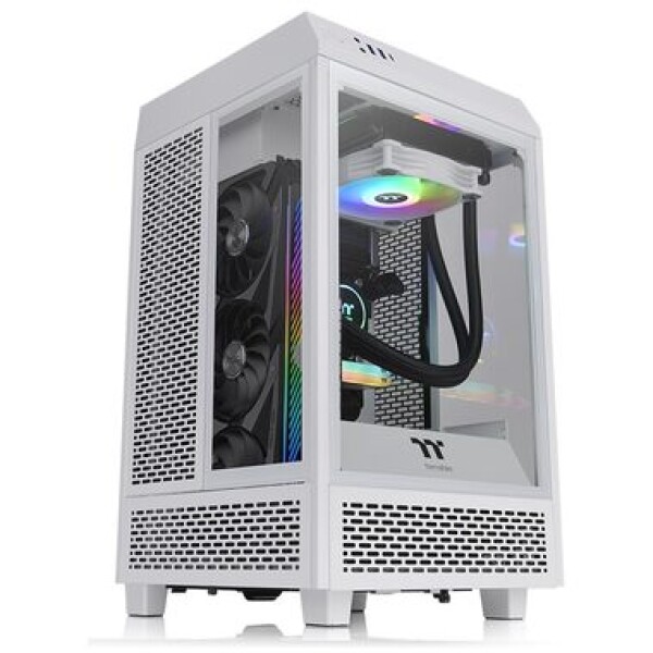 Thermaltake The Tower 100 Snow / Mini ATX / 1x USB C 3.2 / 2x USB 3.0 / Bez zdroja / priehľadná bočnica (CA-1R3-00S6WN-00)