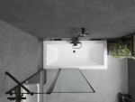 MEXEN/S - Cube obdĺžniková vaňa 170 x 80 cm s panelom + vaňová zástena 100, čierna vzor 550517080X9410117070