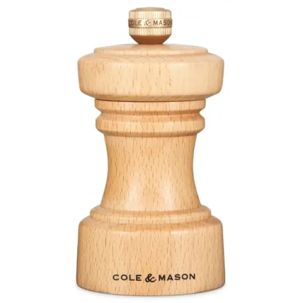 ColeMason Hoxton Mlynček na korenie - prírodné drevo / výška 10,4 cm / bukové drevo / mlecí mechanizmus z uhlíkovej ocele (H233052)