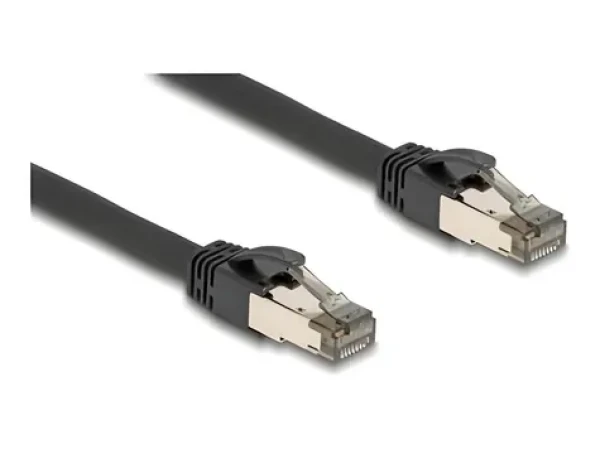 DeLock sieťový kábel RJ45 Cat.6a U/FTP 10 m čierna / Sieťový kábel / nerezový vnútorný plášť (80244)