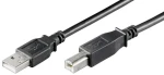MicroConnect kábel USB2.0 A (M) - USB2.0 B (M) 0.5m čierna / 480Mbit/s (USBAB05B)