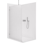 CERANO - Sprchová zástena Walk-in Orbis Top Round - Ľavá - 8 mm - guľatá vzpera - chróm, mliečne sklo - 160x200 CER-682327