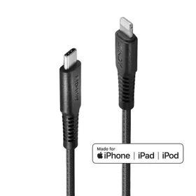 Lindy USB-C na Lightning čierna / Kábel / 0,5 m / MFi certifikácia / zosilnený (31285)