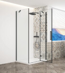 GELCO - TRINITY BLACK štvorcový kút 900x900 pravý, číre sklo, GT5690-90CR-B GT5690-90CR-B