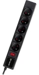 Tracer PowerGear čierna / Prepäťová ochrana / 5 zásuviek / 5 m (TRALIS47138)