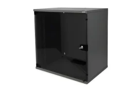 Digitus SOHO 12U čierna / Nástenný rozvádzač / 19" / 520x580x400 mm / sklenené dvere / do 60 kg (DN-19 12-U-S-SW)