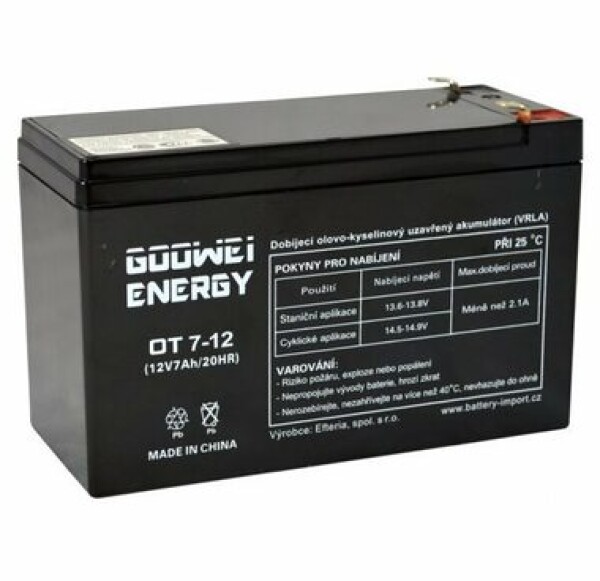 GOOWEI Energy Pb záložný akumulátor VRLA AGM 12V/7.2Ah (OT7.2-12 F2)