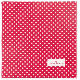 GREEN GATE Bavlnený obrúsok s čipkou Dotty Red